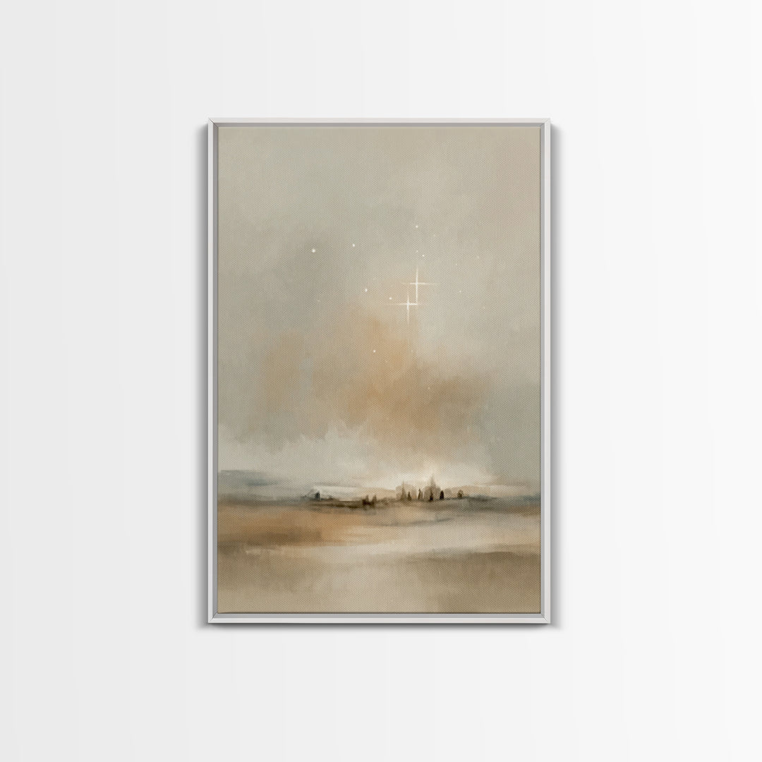 Holy Night Stillness - Framed Canvas Print - Christian Wall Art - Christian Art Print - Christmas Art - Christian Christmas Decor - Jesus A