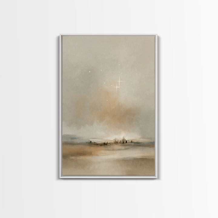 Holy Night Stillness - Framed Canvas Print - Christian Wall Art - Christian Art Print - Christmas Art - Christian Christmas Decor - Jesus A