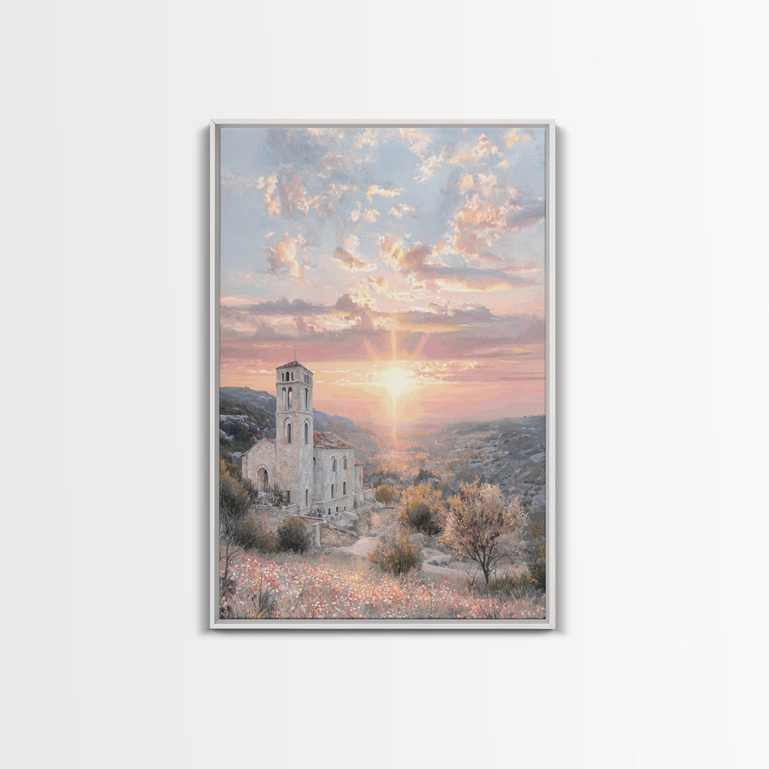 Morning Chapel Light – Framed Canvas Print – Christian Wall Art – Christian Art Canvas – Christian Art Print – Christian Paintings – Christ
