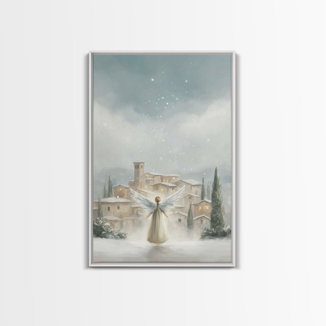 Angel Of Peace – Framed Canvas Print – Christian Christmas Art – Christian Wall Art – Christmas Wall Art – Christian Art Canvas – Modern Ch