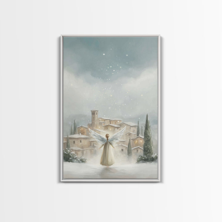 Angel Of Peace – Framed Canvas Print – Christian Christmas Art – Christian Wall Art – Christmas Wall Art – Christian Art Canvas – Modern Ch