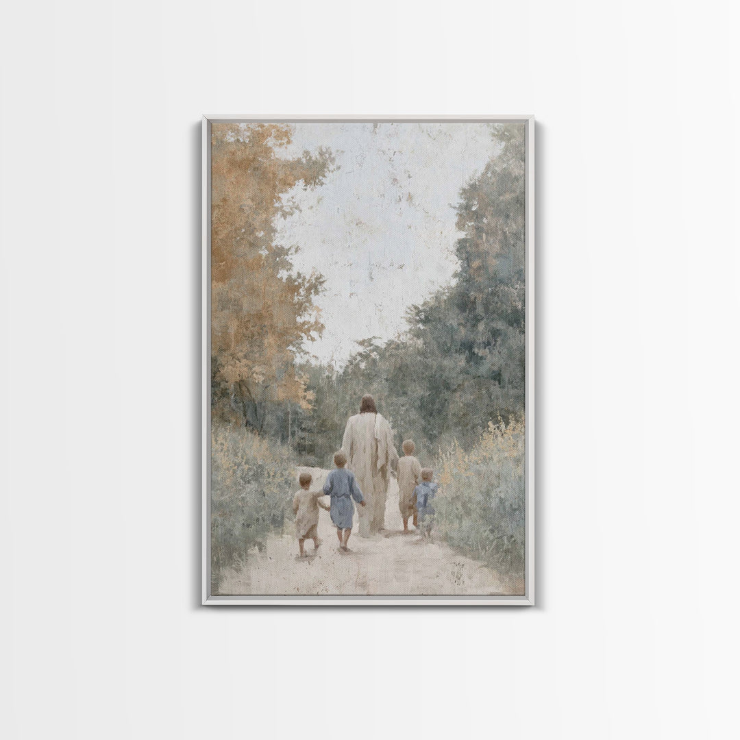Autumn Light Mercy, Framed Canvas Print, Christian Art Canvas, Jesus Painting, Christian Wall Art, Christian Christmas Art, Christian Decor