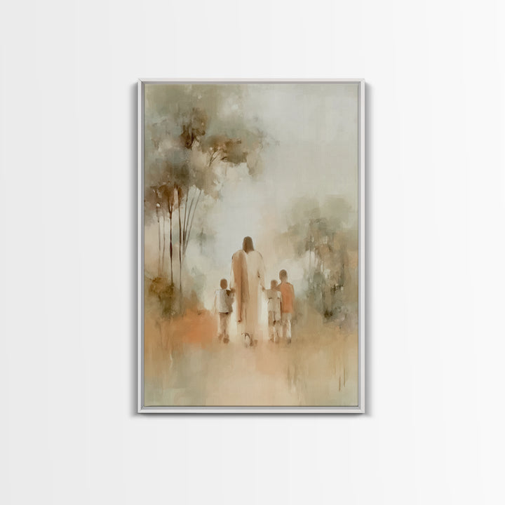 Soft Dawn Blessing | Framed Canvas Print | Christian Wall Art | Jesus Painting | Christian Art Print | Christian Decor | Christmas Art