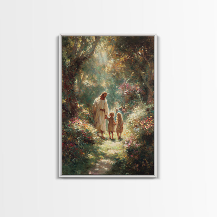 Eden Morning Peace – Framed Canvas Print – Christian Art Canvas – Jesus Painting – Christian Wall Art – Christian Gift – Christmas Art
