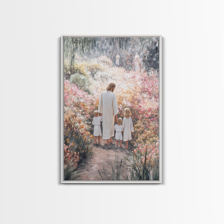 Garden of Stillness | Framed Canvas Print | Christian Art Canvas | Christian Wall Art | Jesus Painting | Christian Decor | Christmas Art