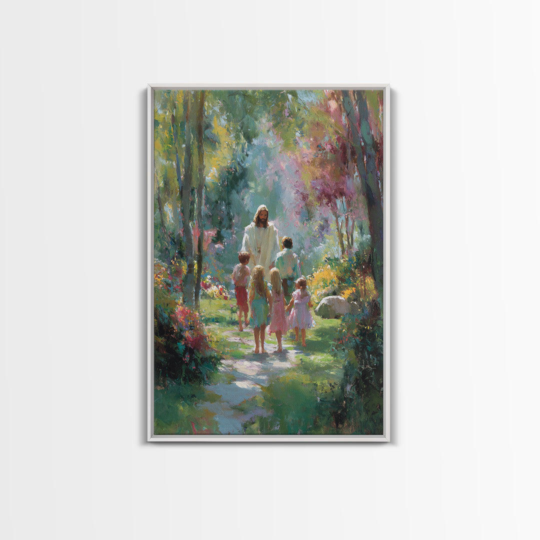 Sacred Path Light, Framed Canvas Print, Christian Wall Art, Christian Art Canvas, Jesus Painting, Christian Decor, Christmas Art