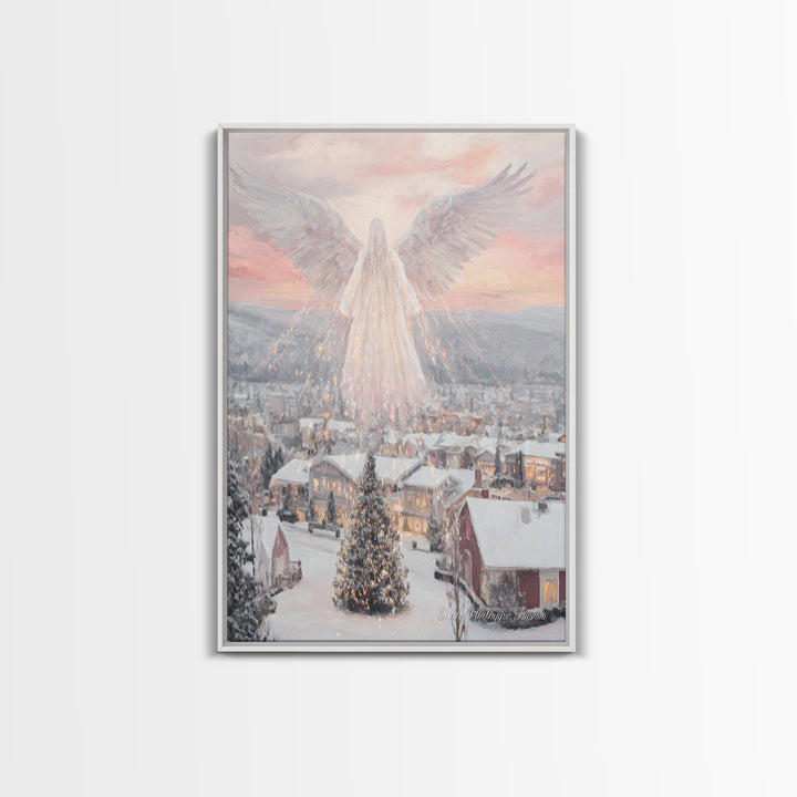 Guardian Over Bethlehem – Framed Canvas Print – Christmas Art – Christian Art Canvas – Christian Wall Art – Framed Christmas Art – Christia