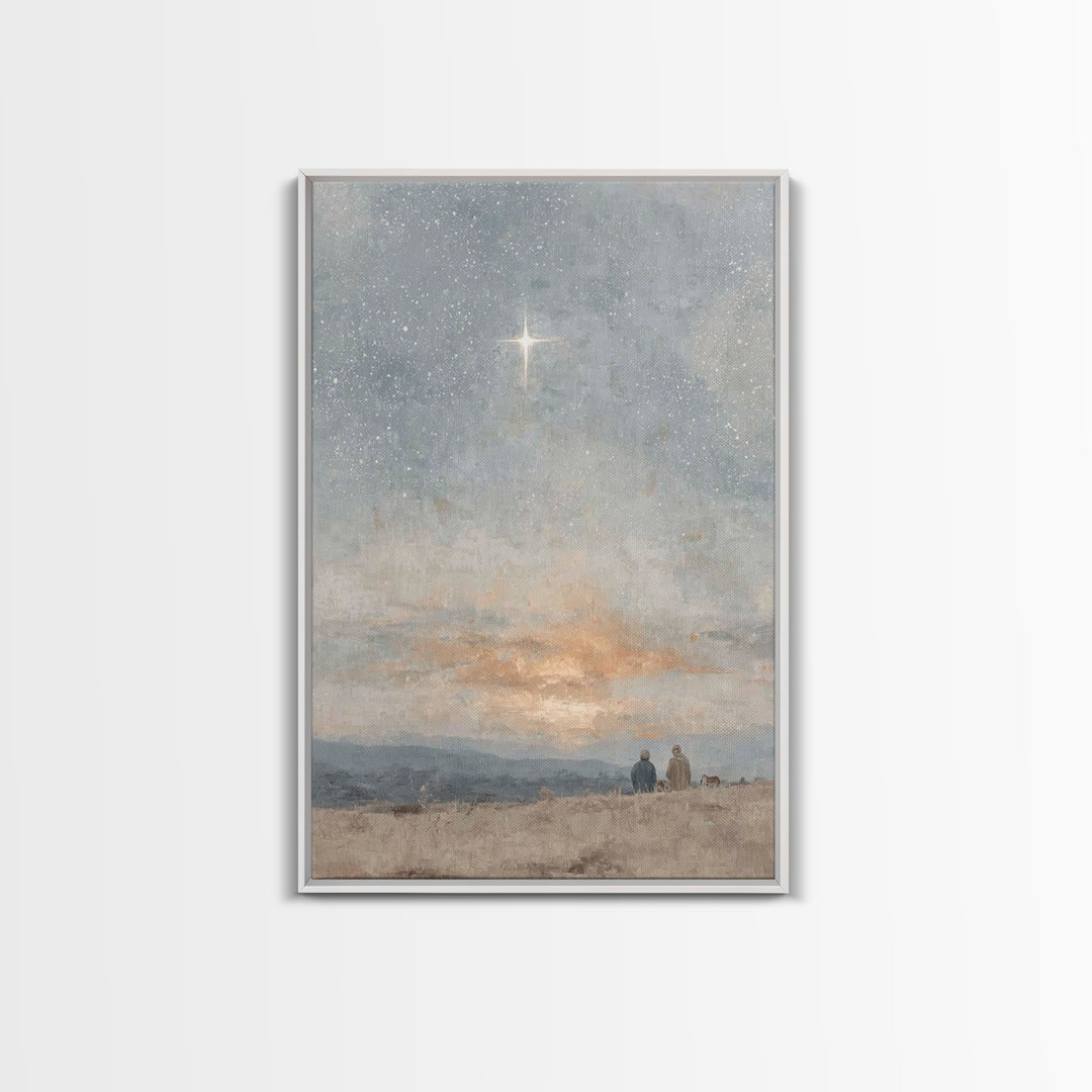 Dawn Star Promise – Framed Canvas Print – Christian Art Canvas – Christmas Art – Christian Wall Art – Christian Christmas Art – Jesus Paint