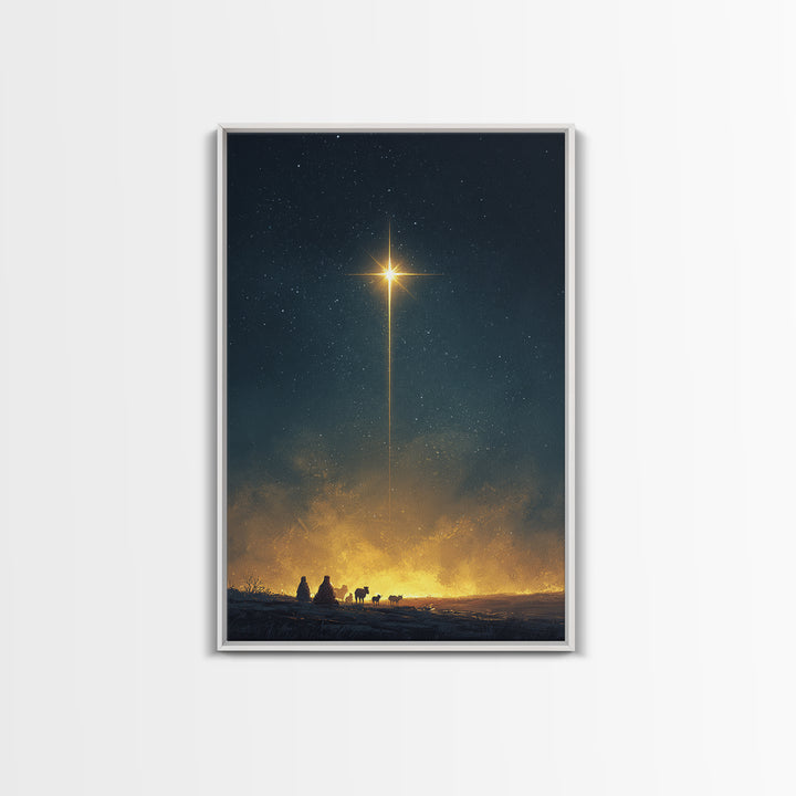 Silent Horizon Star | Framed Canvas Print | Christmas Art | Christian Wall Art | Christian Art Canvas | Jesus Painting | Christian Christma
