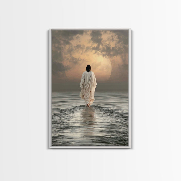 Waves Of Salvation – Framed Canvas Print – Christian Art Canvas – Jesus Painting – Christian Wall Art – Modern Christian Art – Christian Gi