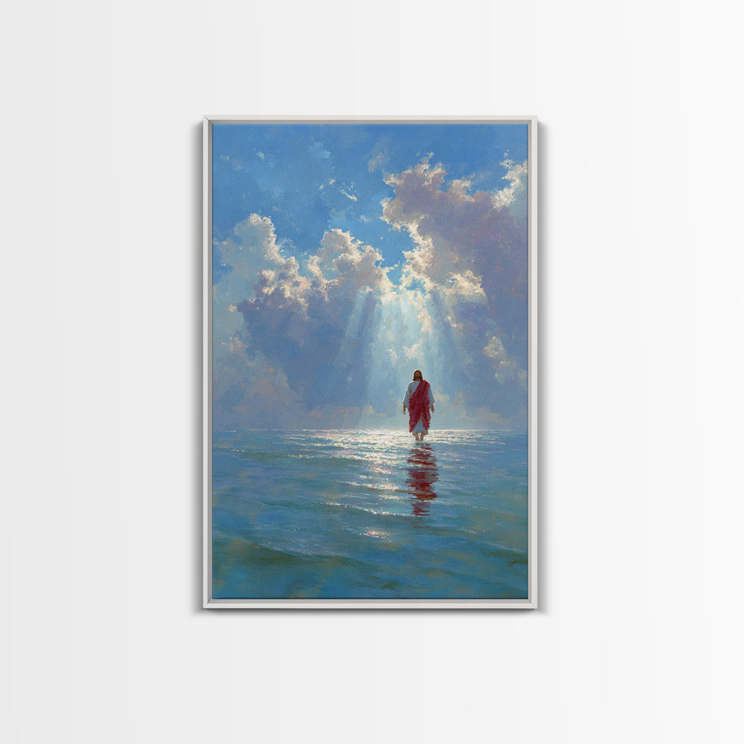 Heaven’s Open Light – Framed Canvas Print – Christian Wall Art – Jesus Painting – Christian Art Canvas – Modern Christian Art – Christian G