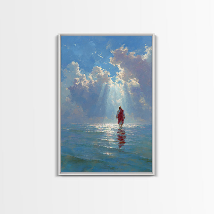 Heaven’s Open Light – Framed Canvas Print – Christian Wall Art – Jesus Painting – Christian Art Canvas – Modern Christian Art – Christian G