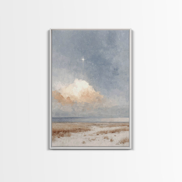 Guiding Star Fields – Framed Canvas Print – Christian Wall Art – Christmas Art Prints – Christian Art Canvas – Christian Christmas Art – Ch