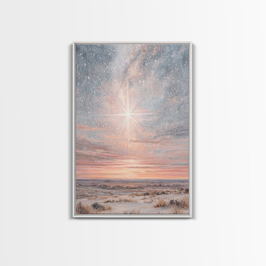 Dawn Star Promise – Framed Canvas Print – Christmas Art Prints – Christian Wall Art – Christian Christmas Art – Christian Art Canvas – Mode