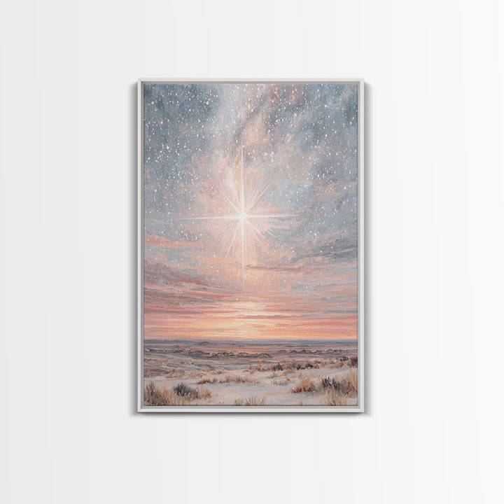 Dawn Star Promise – Framed Canvas Print – Christmas Art Prints – Christian Wall Art – Christian Christmas Art – Christian Art Canvas – Mode