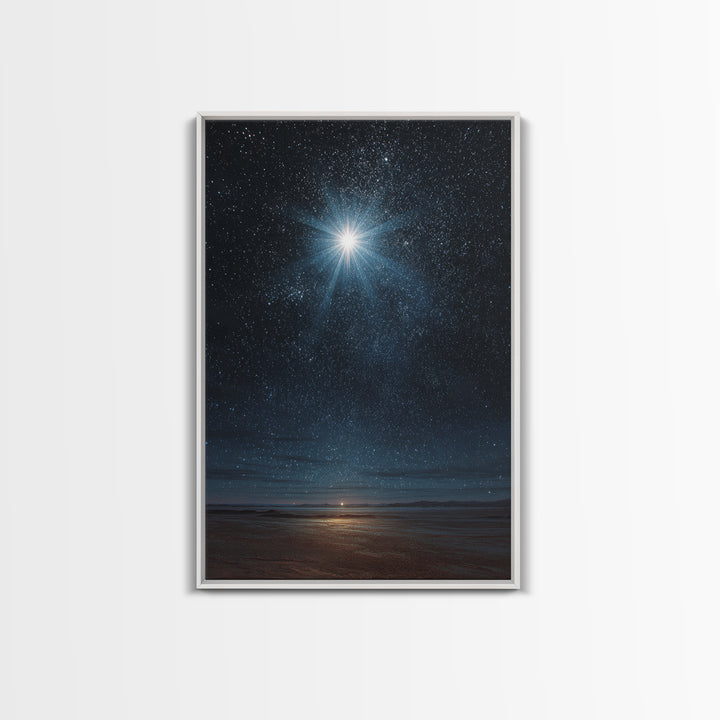 Holy Radiant Star – Framed Canvas Print – Christian Art Canvas – Christmas Wall Art – Christian Christmas Art – Modern Christian Art – Chri