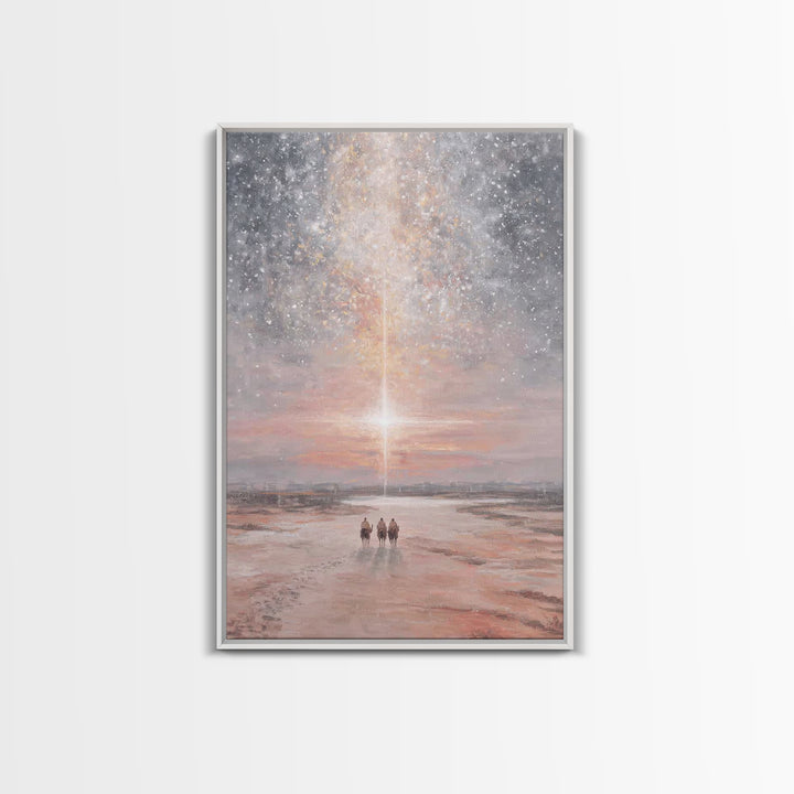 Path Of Bethlehem Light | Framed Canvas Print | Christmas Wall Art | Christian Art Canvas | Christian Christmas Art | Christmas Art Prints