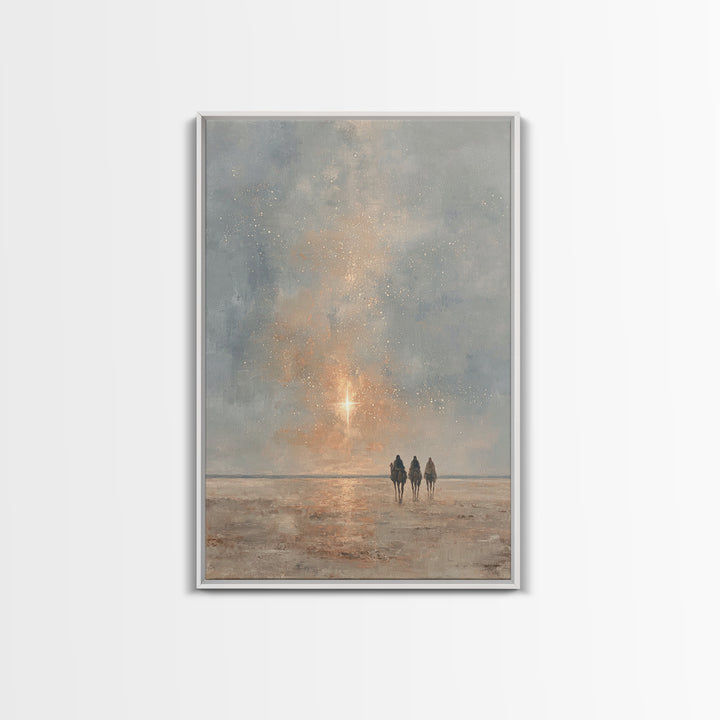 The Guiding Star – Framed Canvas Print – Christian Wall Art – Christmas Art – Christian Christmas Art – Christian Art Canvas – Jesus Painti