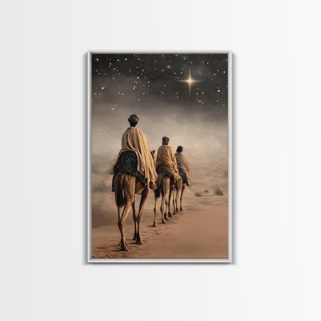 Holy City Glow, Framed Canvas Print, Christian Art, Christian Art Canvas, Christian Christmas Art, Christmas Art, Jesus Painting