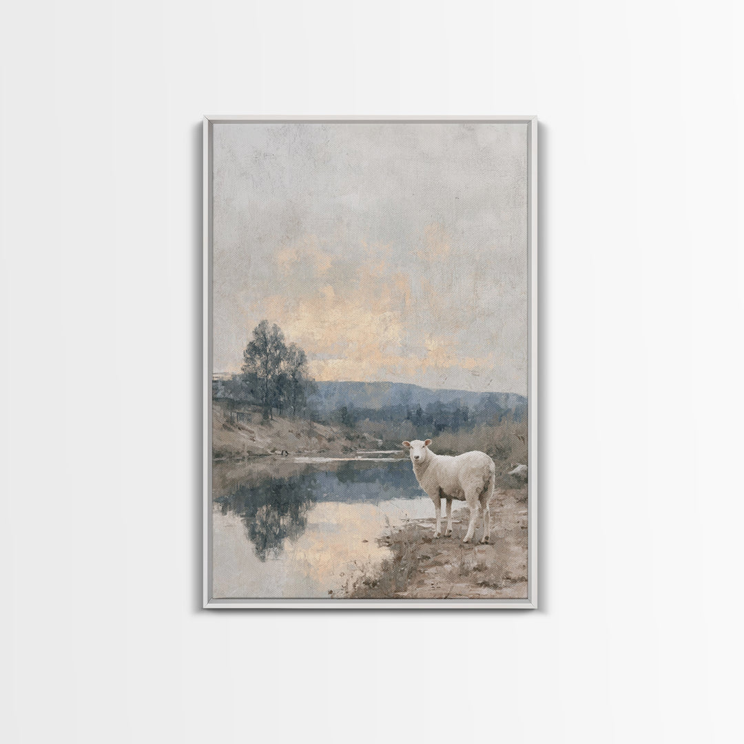 Shepherd’s Dawn – Framed Canvas Print – Christian Wall Art – Christian Art Canvas – Jesus Painting – Christian Christmas Art
