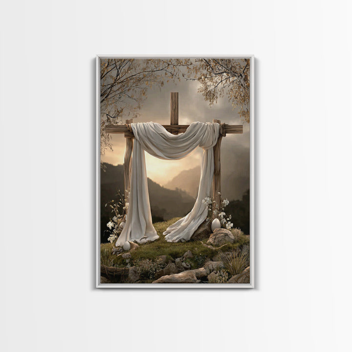 Light of Salvation | Framed Canvas Print | Christian Art Canvas | Christian Wall Art | Christian Painting | Christian Christmas Art