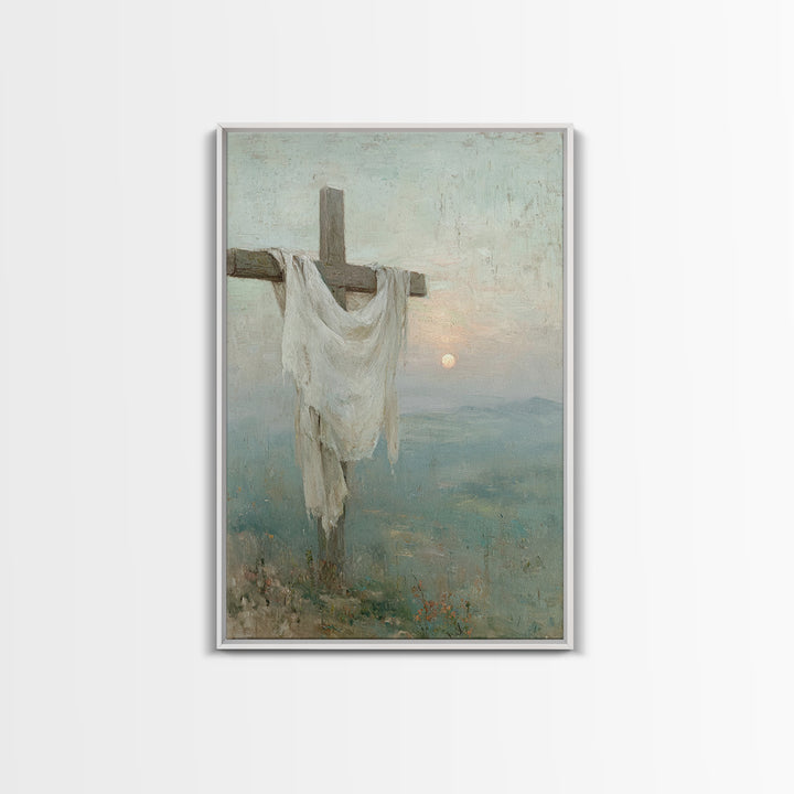 Hilltop Mercy – Framed Canvas Print – Christian Wall Art – Christian Art Canvas – Christian Painting – Christian Christmas Art