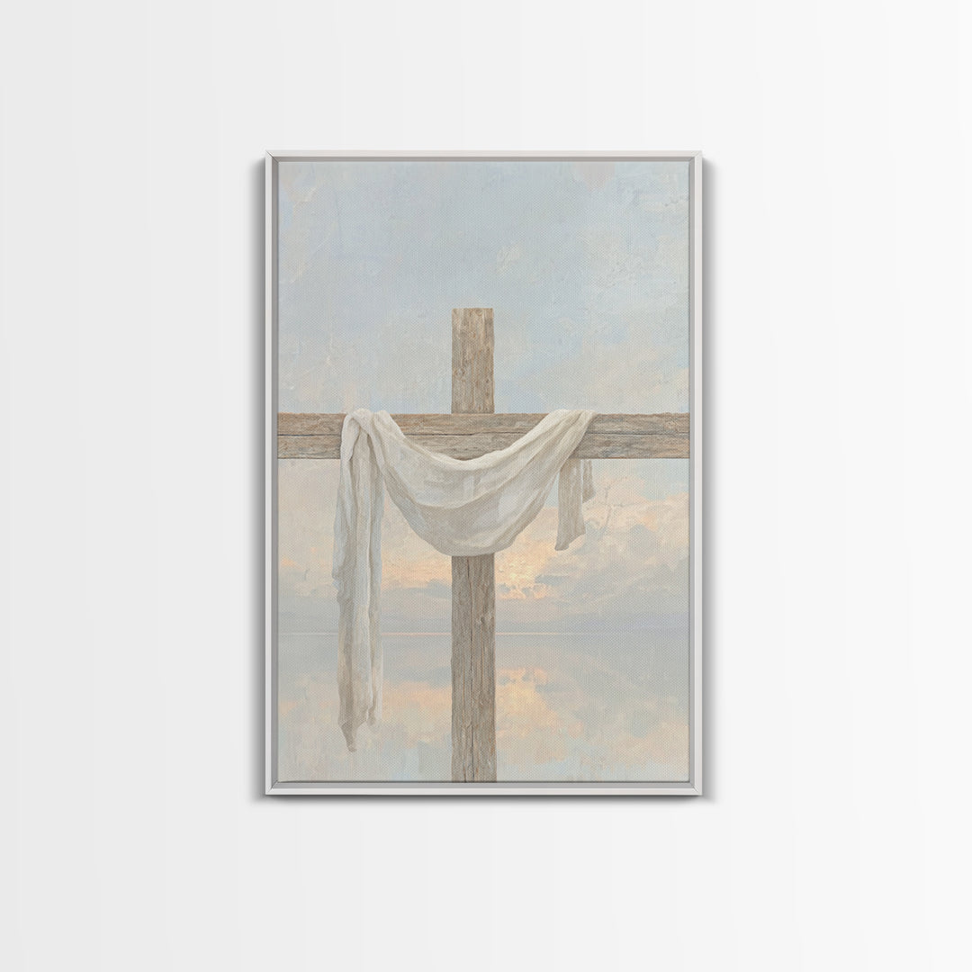 Cross of Renewal, Framed Canvas Print, Christian Wall Art, Christian Art Canvas, Christian Painting, Christian Christmas Art