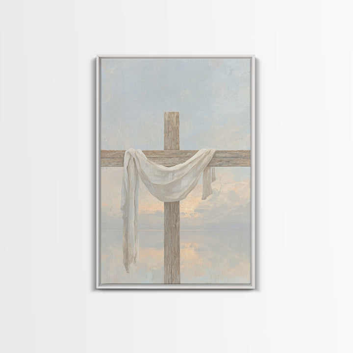 Cross of Renewal, Framed Canvas Print, Christian Wall Art, Christian Art Canvas, Christian Painting, Christian Christmas Art