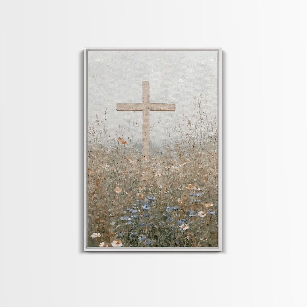 Fields Of Grace, Framed Canvas Print, Christian Art Canvas, Christian Wall Art, Christian Art Print, Christian Decor