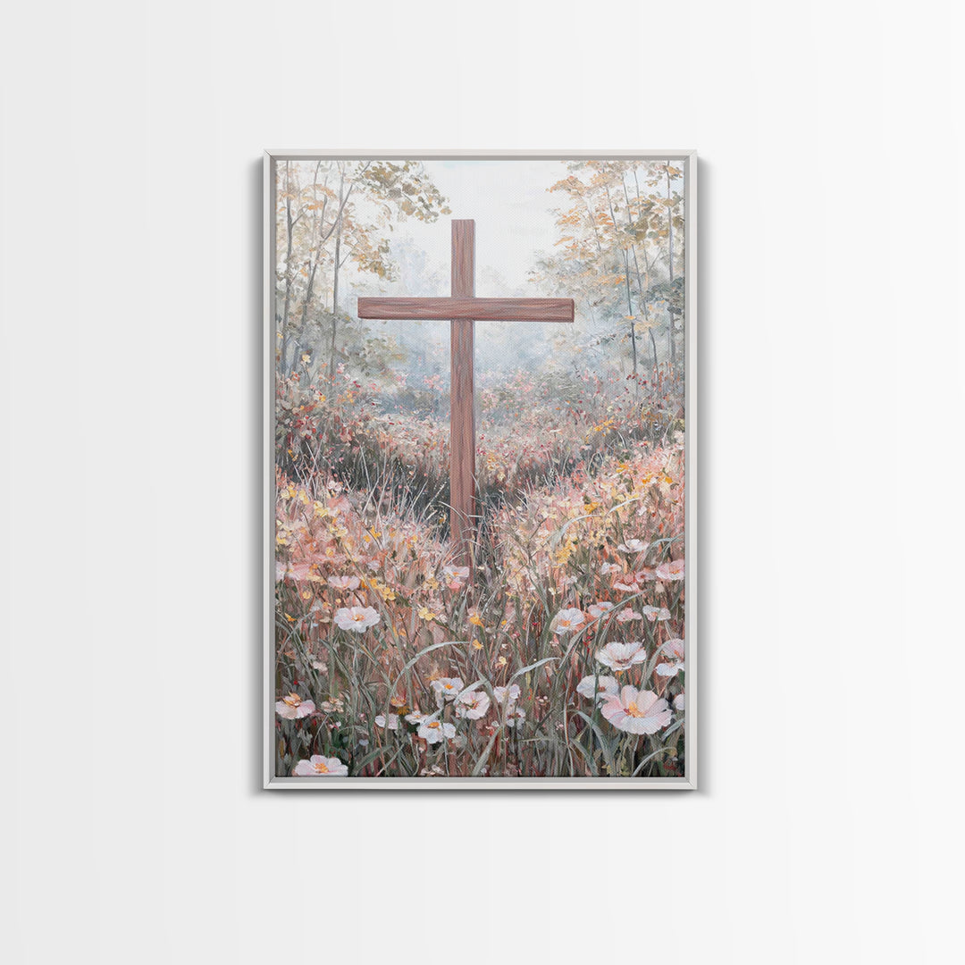 Blooming Redemption – Framed Canvas Print – Christian Art Canvas – Christian Wall Art – Christian Painting – Christian Christmas Art