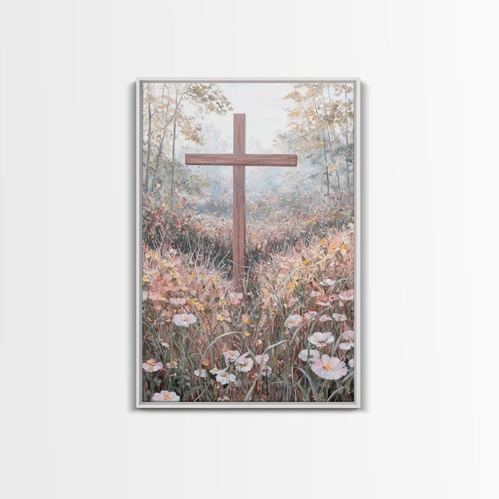 Blooming Redemption – Framed Canvas Print – Christian Art Canvas – Christian Wall Art – Christian Painting – Christian Christmas Art