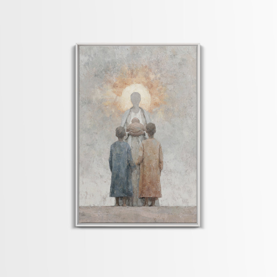 Holy Embrace, Framed Canvas Print, Christian Art Canvas, Christian Wall Art, Christian Art Work, Christian Christmas Art