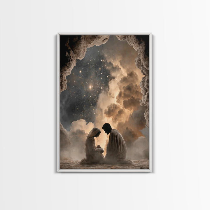 Nativity Night | Framed Canvas Print | Christian Wall Art | Christian Art Canvas | Jesus Christmas Art | Christian Painting