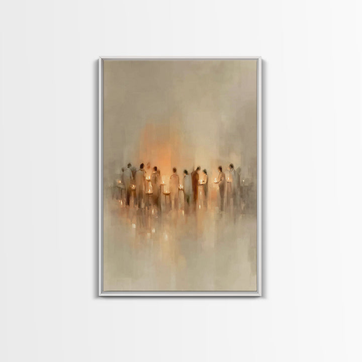 Gentle Candle Circle | Framed Canvas Print | Christian Art | Christian Art Canvas | Minimalist Christian Art | Christian Wall Art | Christm