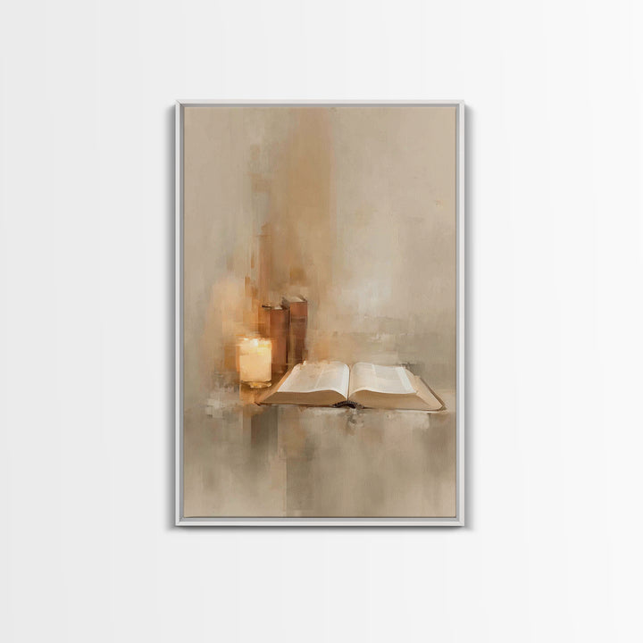Sacred Reading Light – Framed Canvas Print – Christian Wall Art – Christian Art Canvas – Vintage Christian Art – Christian Painting – Chris