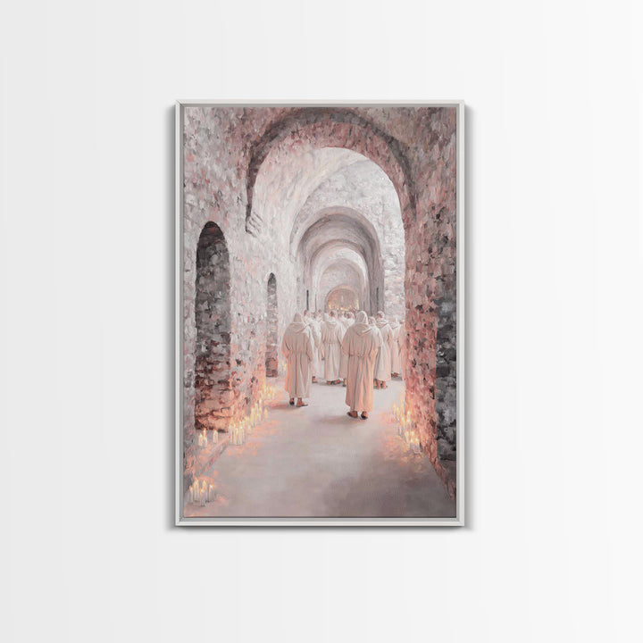 White-Robed Procession – Framed Canvas Print – Christian Art Canvas – Christian Wall Art – Christian Christmas Art – Christmas Art Prints –