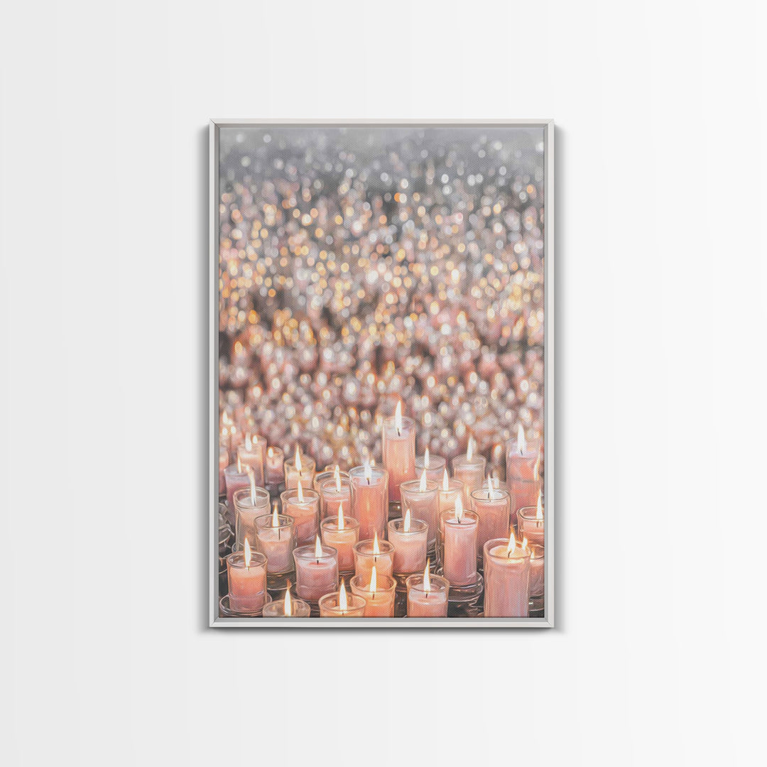 Candlelight Blessings – Framed Canvas Print – Christian Wall Art – Christmas Art Prints – Christian Art Canvas – Subtle Christian Art – Chr
