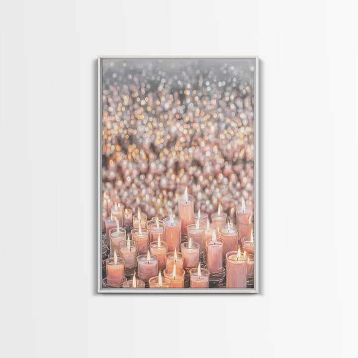 Candlelight Blessings – Framed Canvas Print – Christian Wall Art – Christmas Art Prints – Christian Art Canvas – Subtle Christian Art – Chr