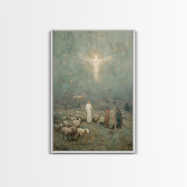 Heavenly Herald – Framed Canvas Print – Christian Wall Art – Christian Art Canvas – Christian Christmas Art – Jesus Painting – Christian De