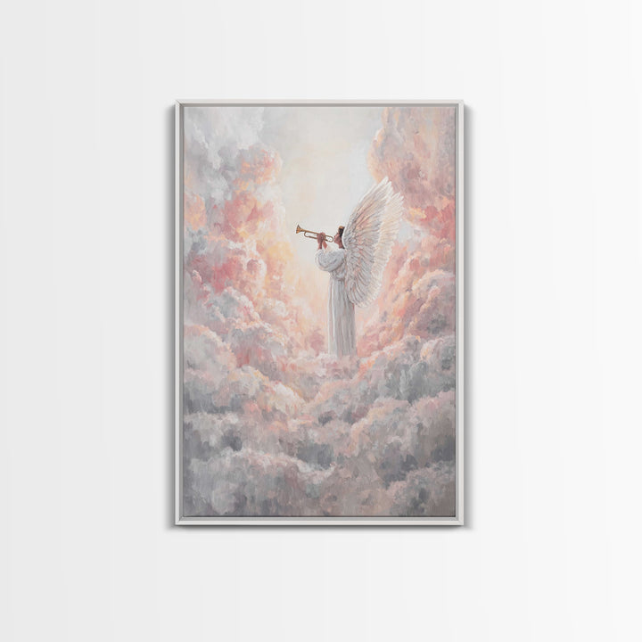 Celestial Trumpet Call – Framed Canvas Print – Christian Art Canvas – Christian Wall Art – Angel Art – Christian Paintings – Christian Chri