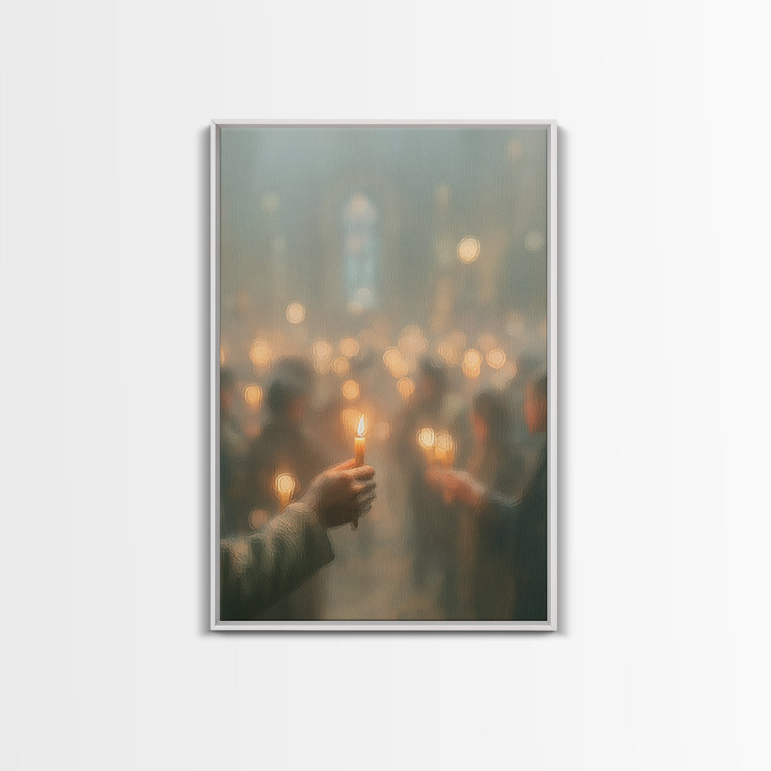 Soft Prayer Glow | Framed Canvas Print | Christian Wall Art | Christian Art Canvas | Minimalist Christian Art | Subtle Christian Art | Chri