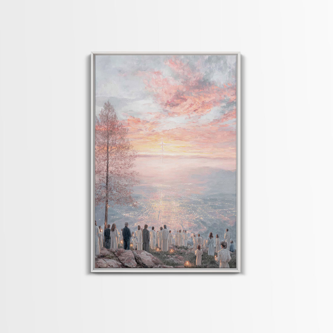 Radiant Horizon | Framed Canvas Print | Christian Christmas Art | Christian Wall Art | Large Christian Art | Modern Christian Painting | Ch
