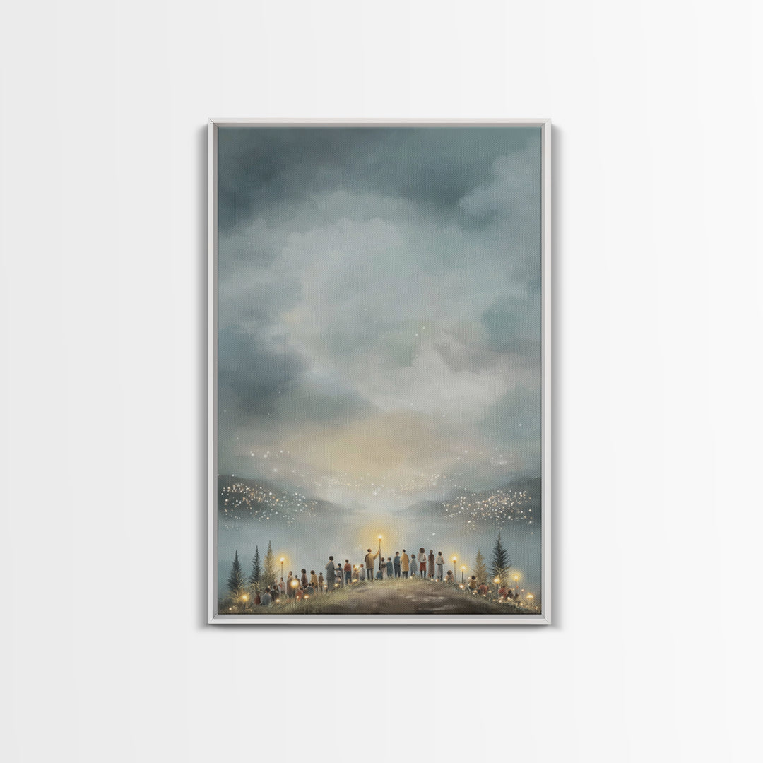 Celestial Watch | Framed Canvas Print | Christian Wall Art | Subtle Christian Paintings | Christmas Art Prints | Christian Art Canvas | Chr