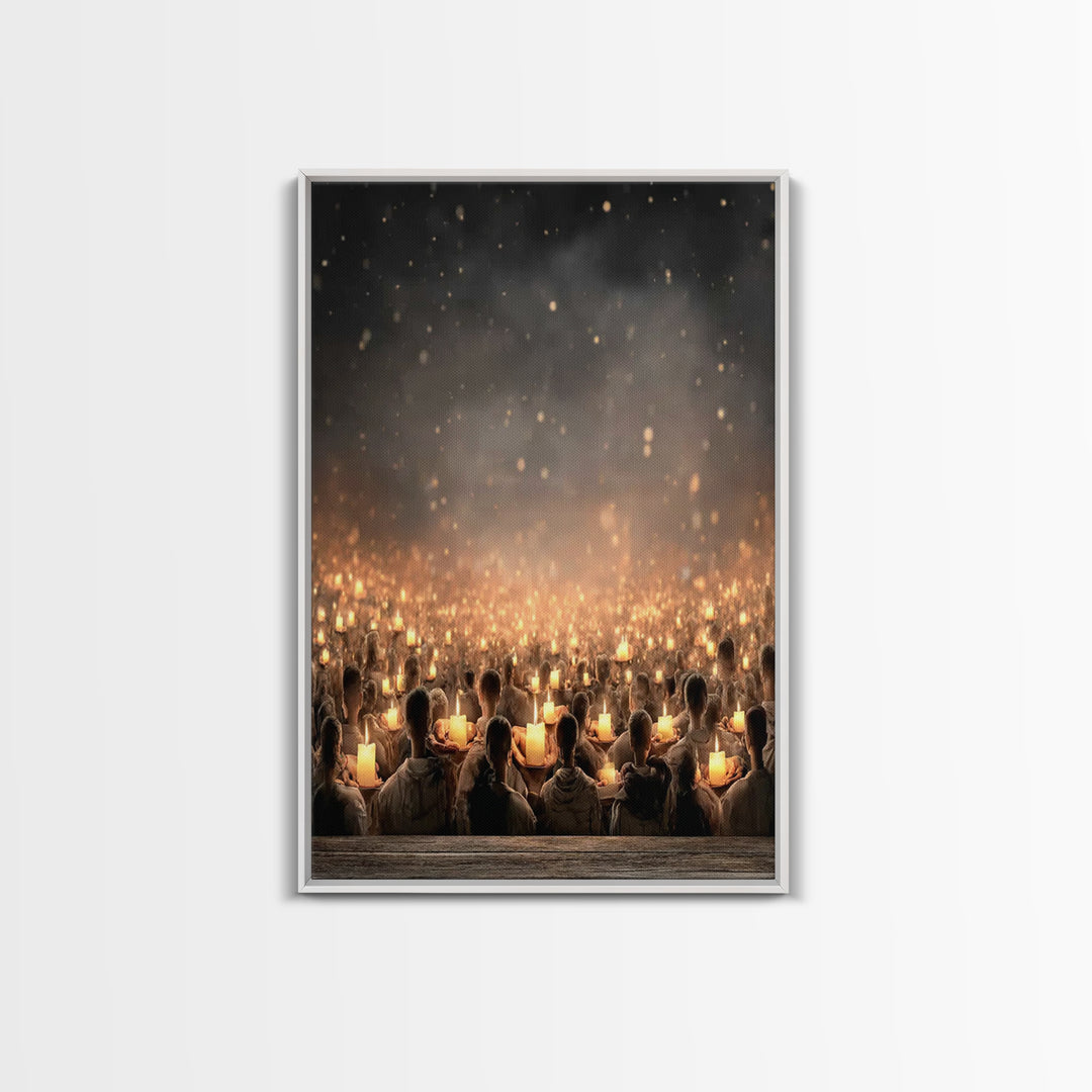 Shared Light Moment, Framed Canvas Print, Christian Art Canvas, Christian Wall Art, Moody Christian Art, Christian Christmas Art, Modern Ch