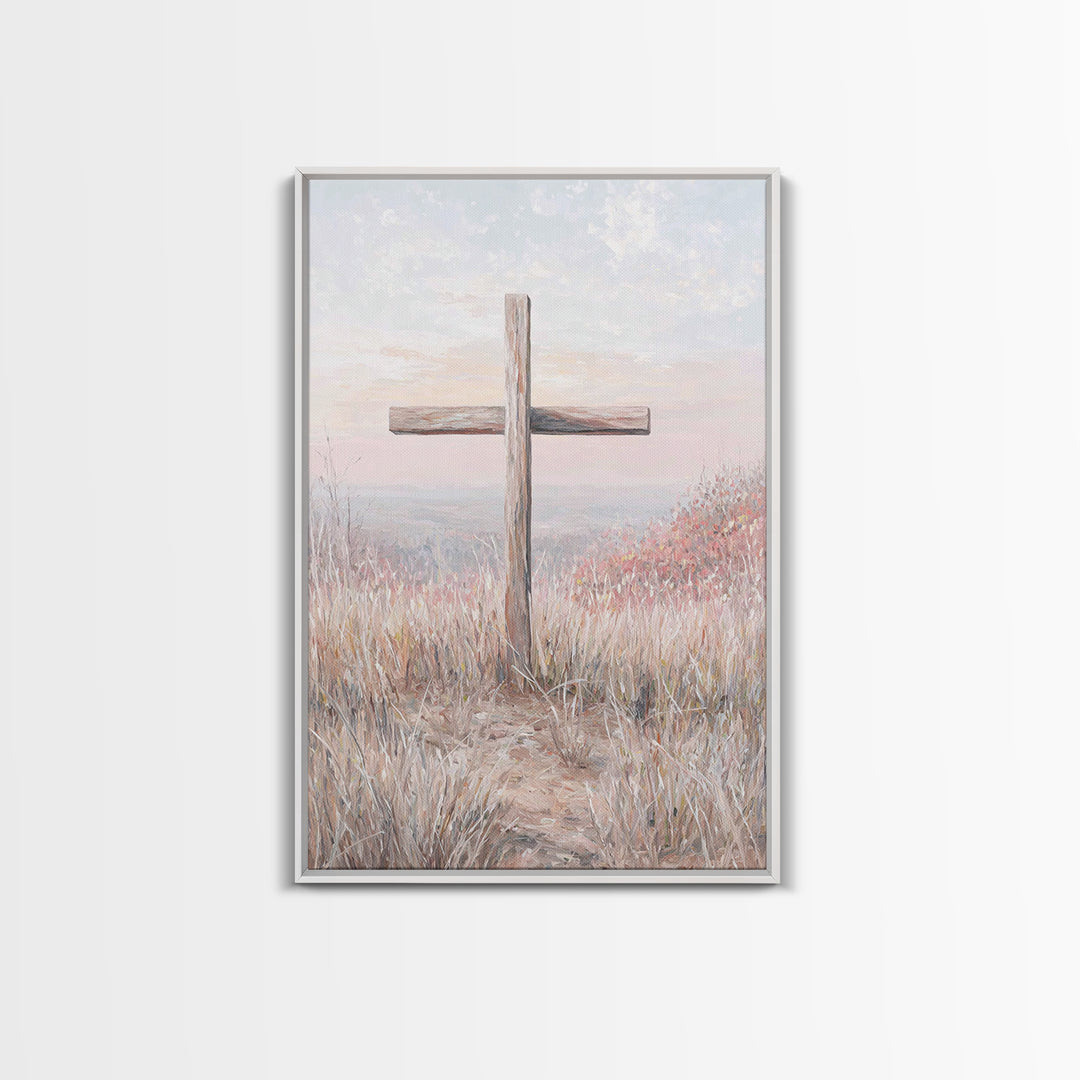 Morning Of Grace, Framed Canvas Print, Christian Wall Art, Christian Art Print, Subtle Christian Art, Modern Christian Painting, Christian