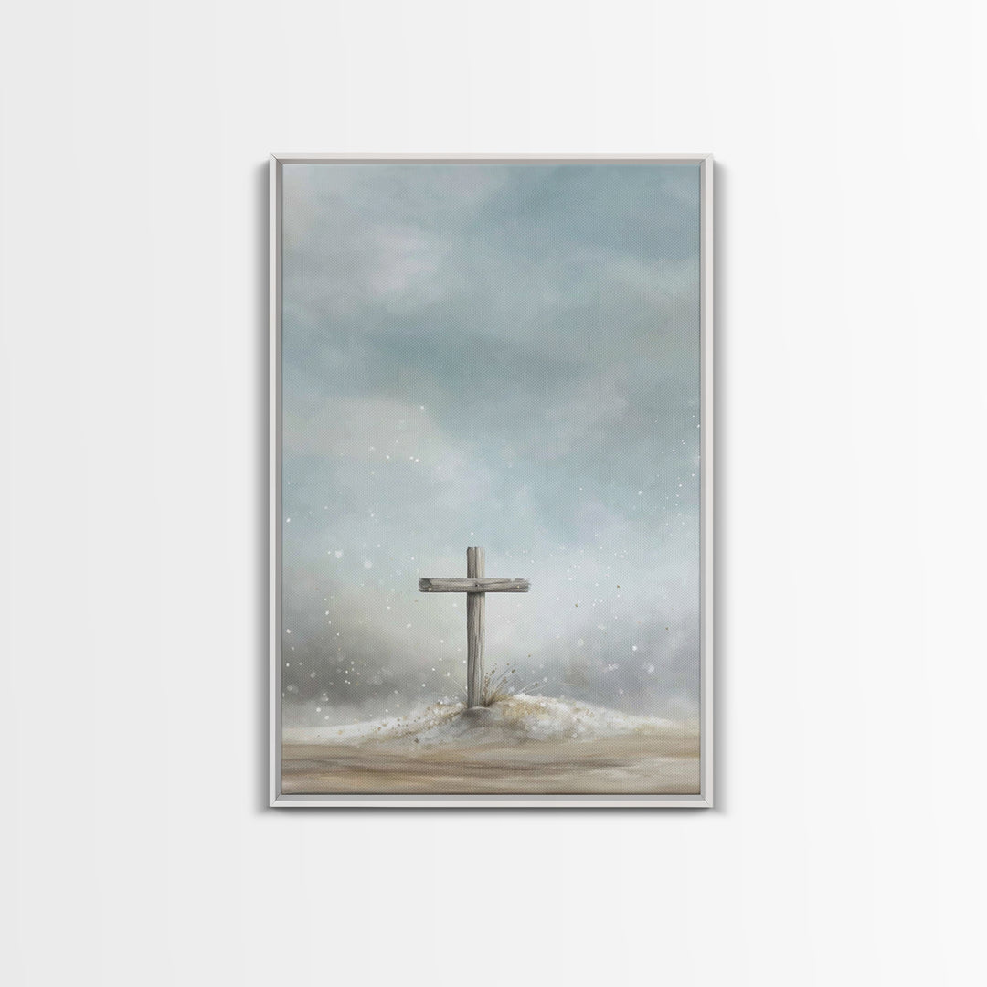 Silent Hill Prayer, Framed Canvas Print, Christian Art Prints, Christian Wall Art, Moody Christian Art, Christian Christmas Art, Christian