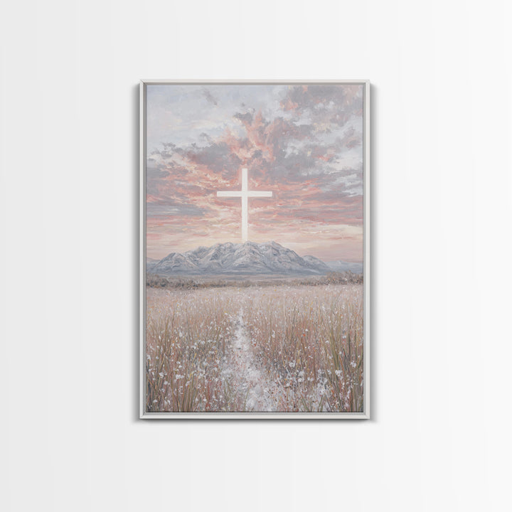 Field Of Mercy | Framed Canvas Print | Christian Wall Art | Christian Art Canvas | Minimalist Christian Art | Christian Paintings | Christi