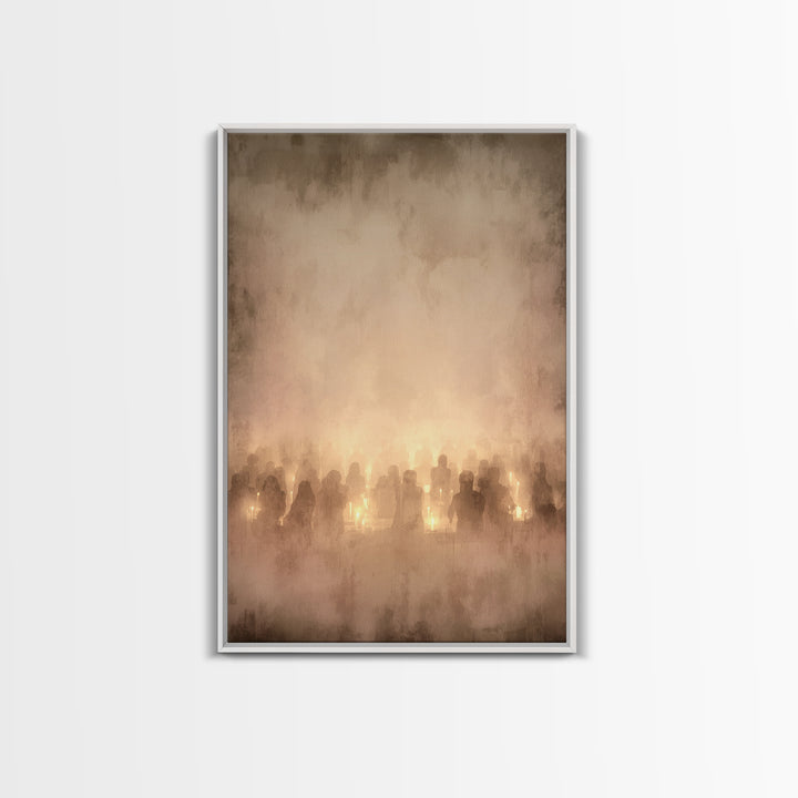 Lanterns Of Hope – Framed Canvas Print – Christian Christmas Art – Christian Art Canvas – Christian Wall Art – Christmas Wall Art – Moody C