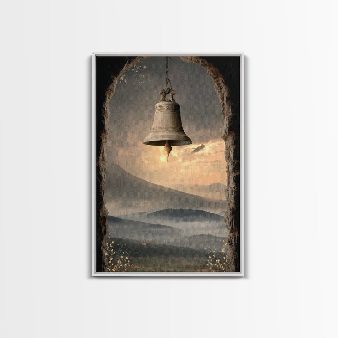 Hillside Bell Peace | Framed Canvas Print | Christian Wall Art | Christian Art Canvas | Christian Gift | Christian Decoration