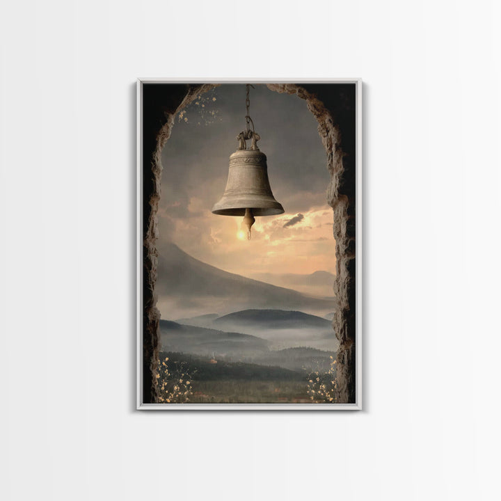 Hillside Bell Peace | Framed Canvas Print | Christian Wall Art | Christian Art Canvas | Christian Gift | Christian Decoration